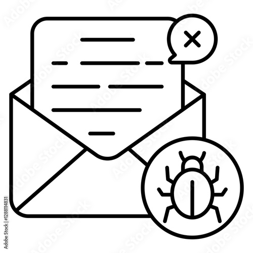 Creative design icon of infected email