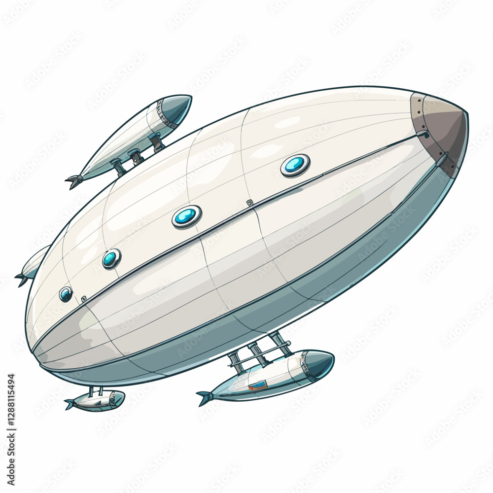 Fototapeta premium Zeppelin on white 