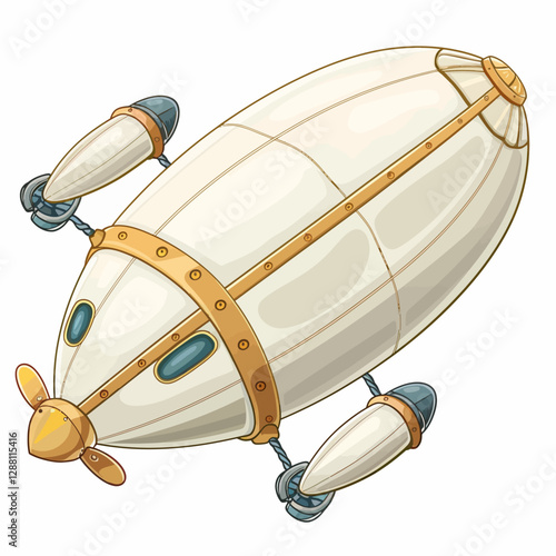 Zeppelin isolated white background 