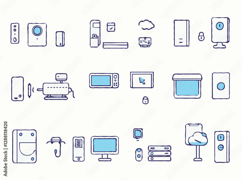 Home Automation System Icons Set Design Home Automation System Icons Set Design