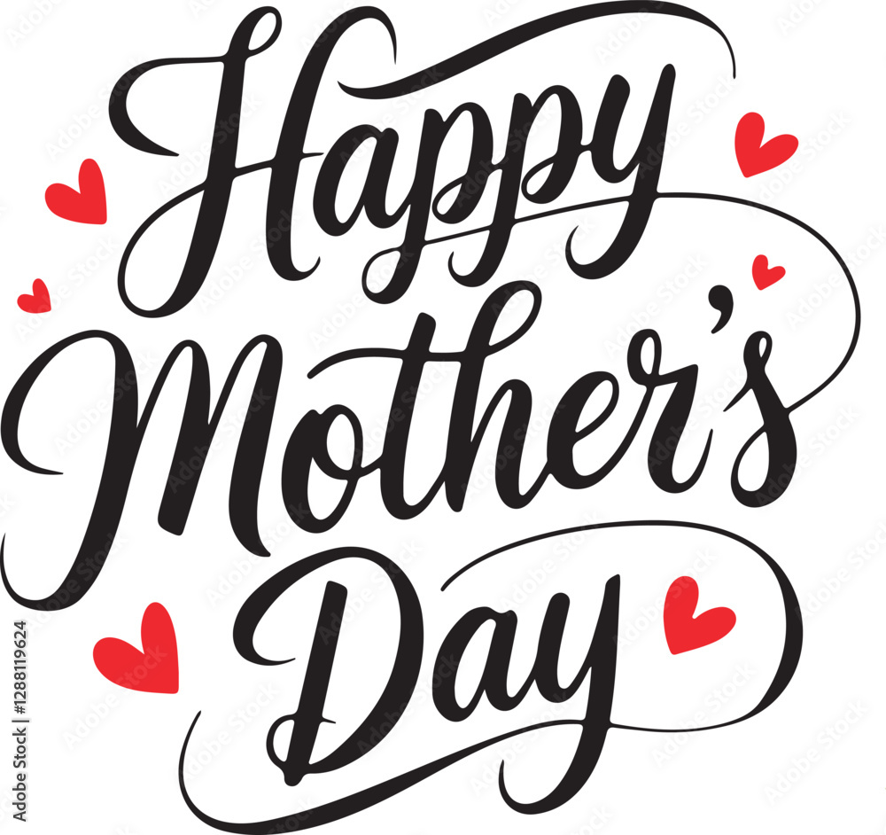 Happy Mothers day card with modern calligraphy Happy Mothers day card with modern calligraphy