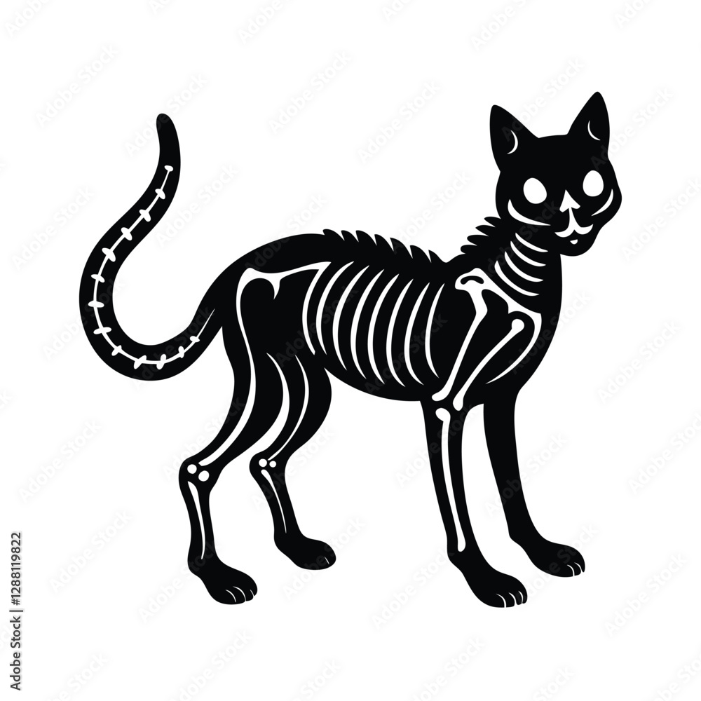 custom made wallpaper toronto digitalblack and white cat skeleton
