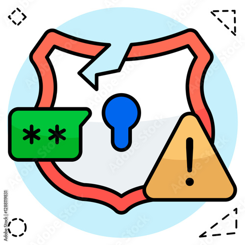 Perfect design icon of breach shield