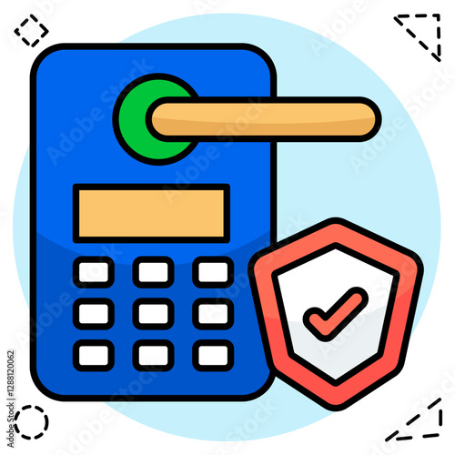 A trendy design icon of door lock security