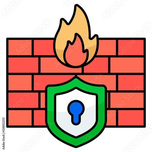 Creative design icon of firewall security