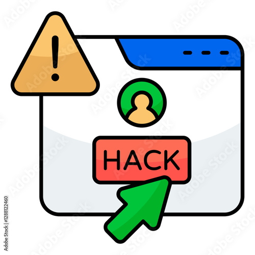 A trendy design icon of web hack