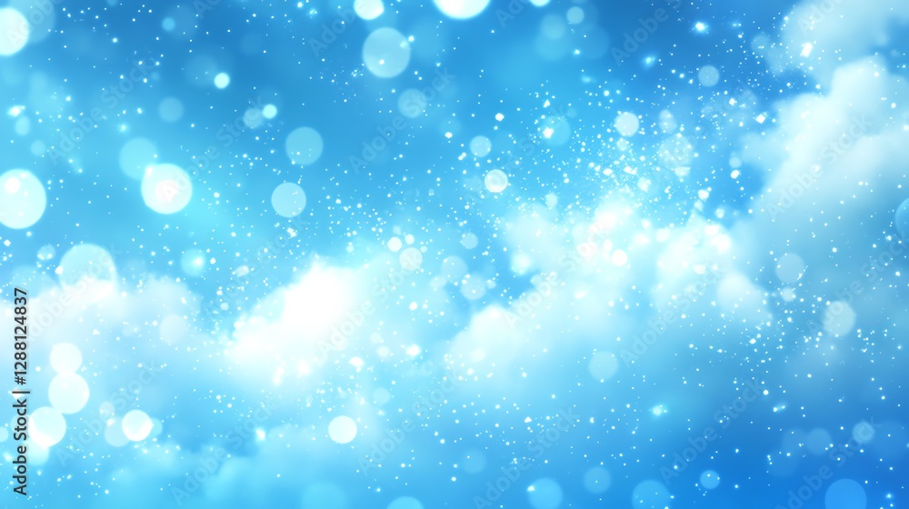 Clouds floating in a blue sky with bokeh and bright light Clouds floating in a blue sky with bokeh and bright light