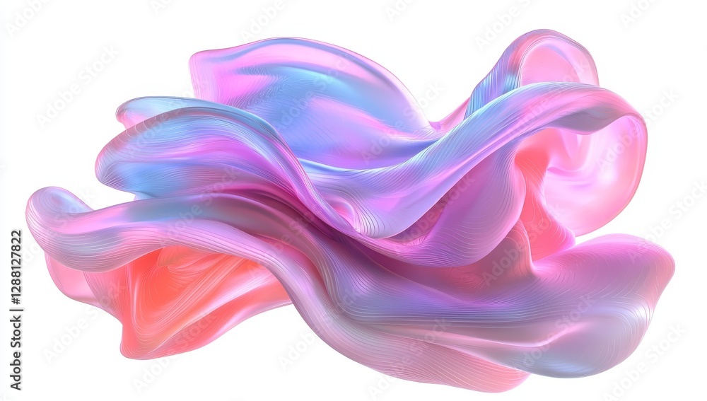 A 3D glass with an abstract wavy shape, created through 3D rendering, is illustrated A 3D glass with an abstract wavy shape, created through 3D rendering, is illustrated