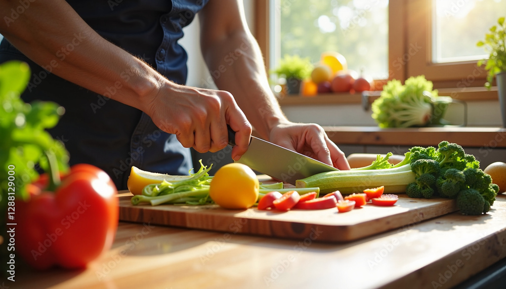 A person preparing fresh vegetables on a cutting board, symbolizing the role of home-cooked meals and healthy eating in boosting immunity and preventing illnesses during the spring flu season. A person preparing fresh vegetables on a cutting board, symbolizing the role of home-cooked meals and healthy eating in boosting immunity and preventing illnesses during the spring flu season.