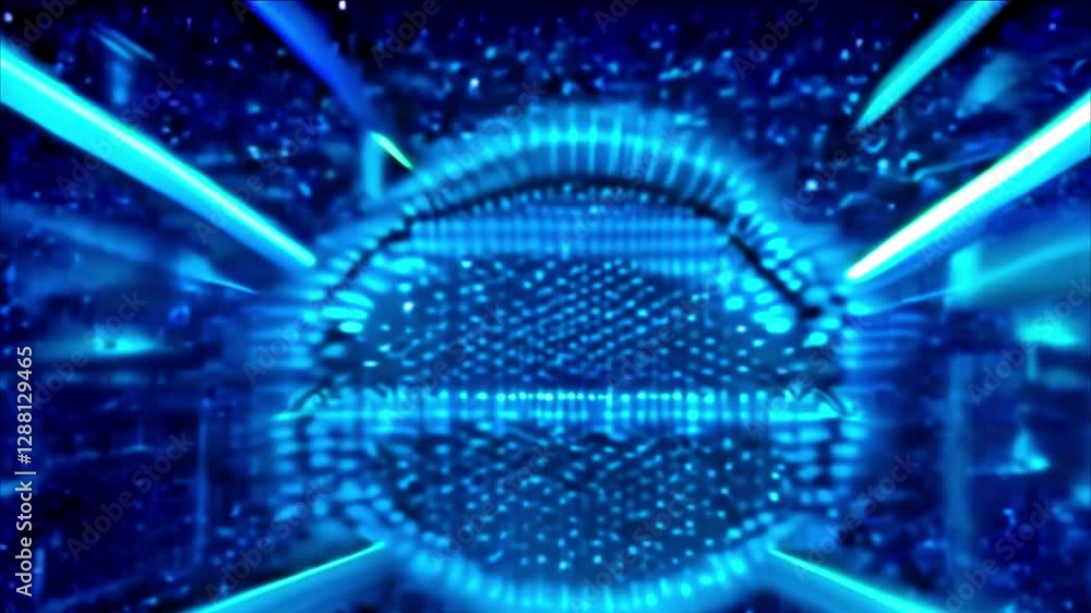 abstract blue background with binary code, Digital futuristic machine learning design. AI sign for graphic design, logo, website, social media, mobile app, UI. Vector illustration