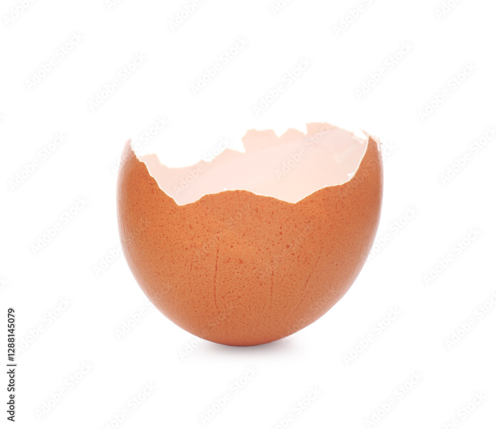 Piece of cracked eggshell isolated on white Piece of cracked eggshell isolated on white