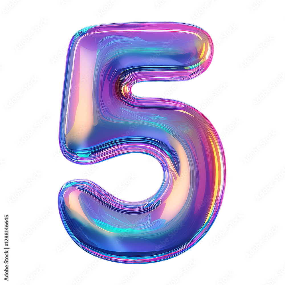 Iridescent number five Iridescent number five