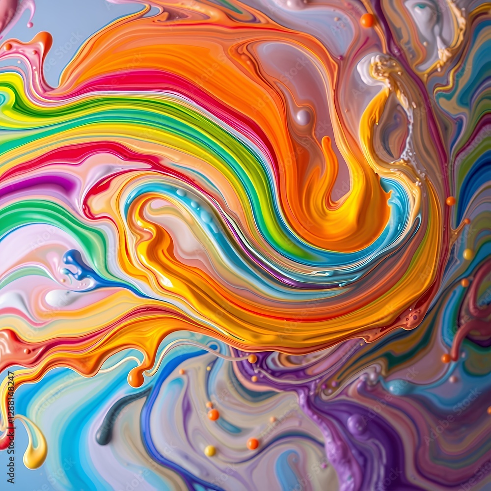 Fototapeta premium Colorful Abstract Paint Swirl