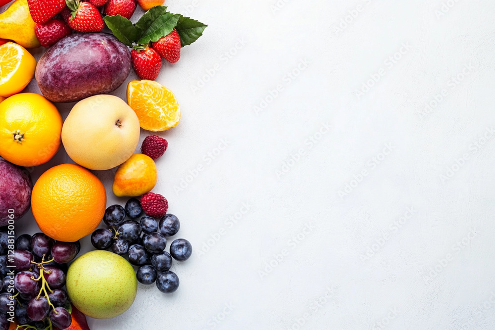 Juicy seasonal fruits collection on white background for stock images Juicy seasonal fruits collection on white background for stock images
