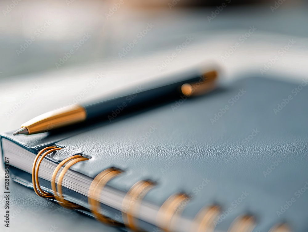 sleek notebook with pen resting on it, perfect for planning and organization sleek notebook with pen resting on it, perfect for planning and organization