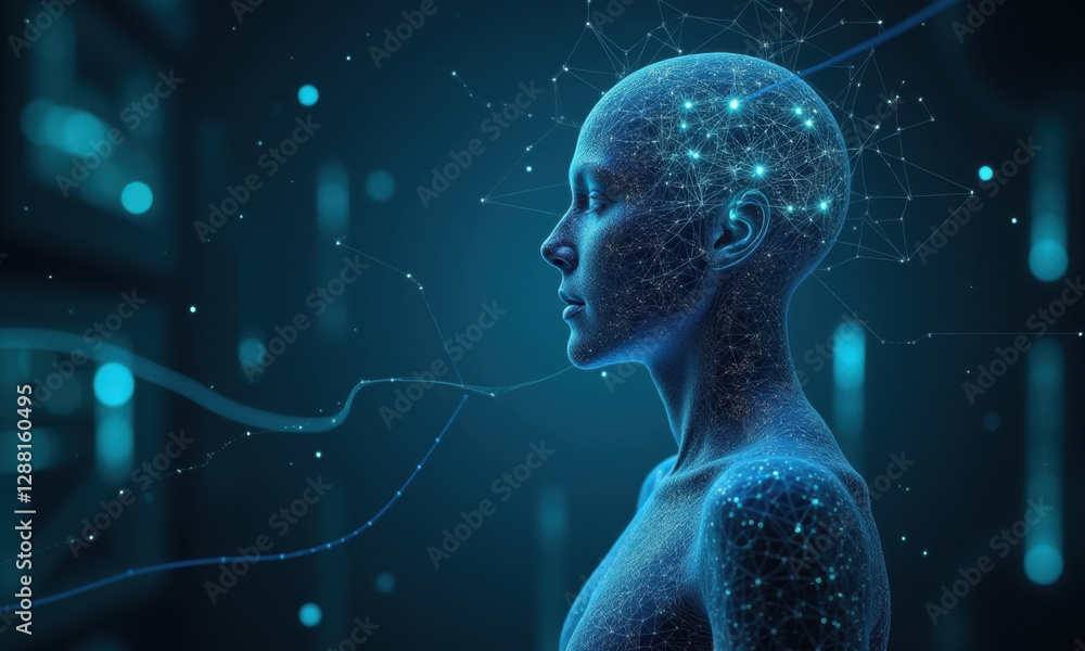 AI, Digital Mind, Neural Network, Tech Concept - AI and Machine Lea.