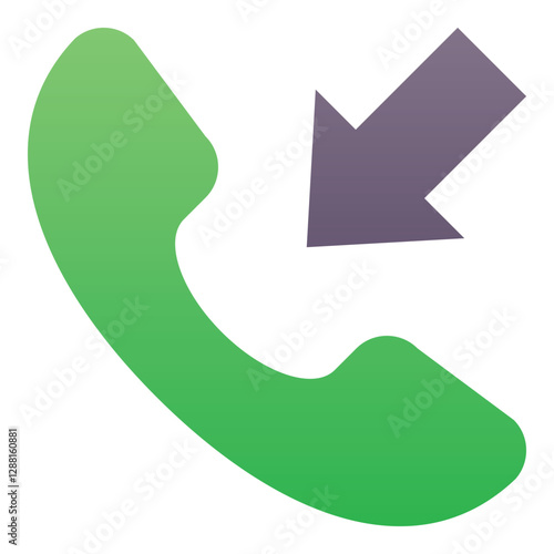Gradient color icon, illustration for Telephone, call, incoming call.