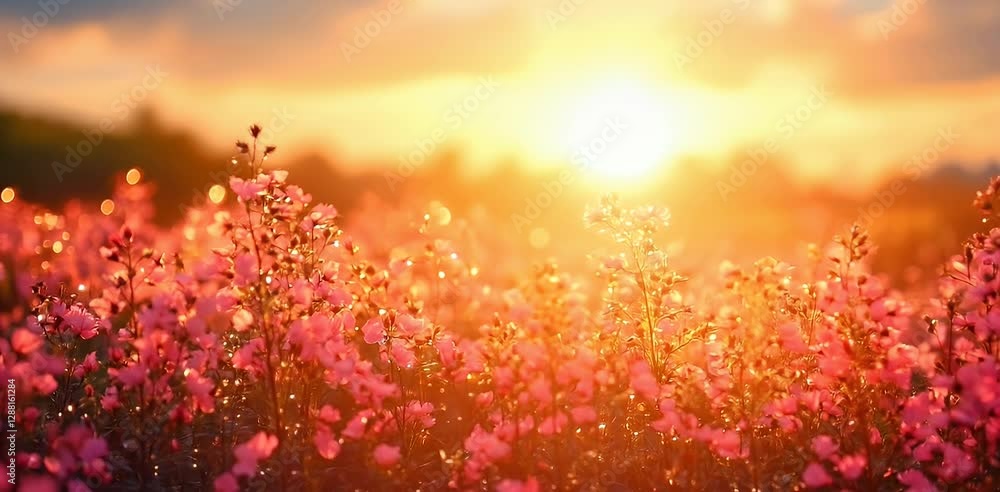 Landscape view with blurry sunlight background Landscape view with blurry sunlight background