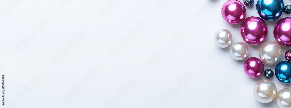 The background features pearls, including some placed on marble, to convey a sense of high-end fashion and luxurious jewelry The background features pearls, including some placed on marble, to convey a sense of high-end fashion and luxurious jewelry