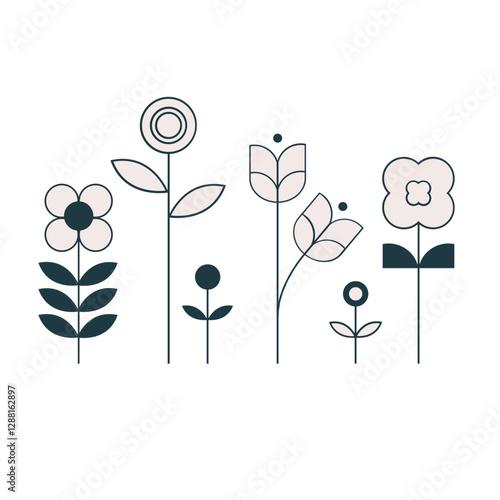 Flower in modern minimal style. line art. spring and mother day concept