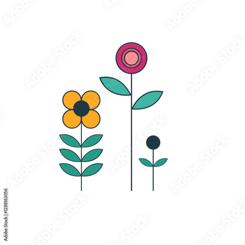 Flower in modern minimal style. line art. spring and mother day concept