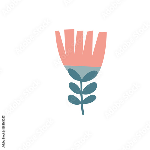 pastel bold Flower in modern minimal style