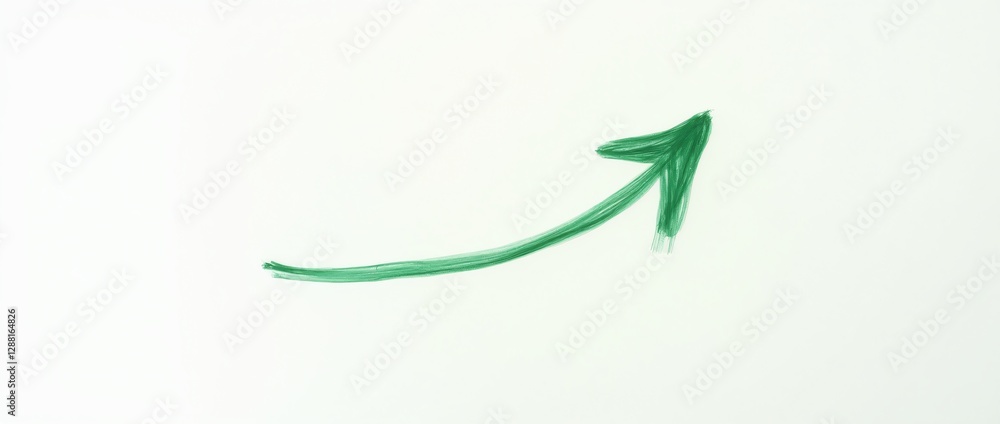 Fototapeta premium Green hand drawn arrow