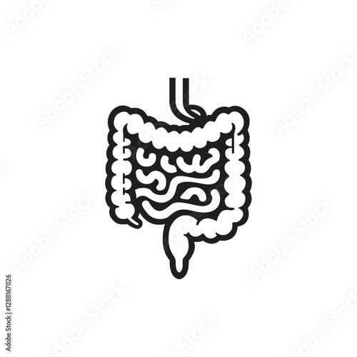 Human small and large intestine logo template