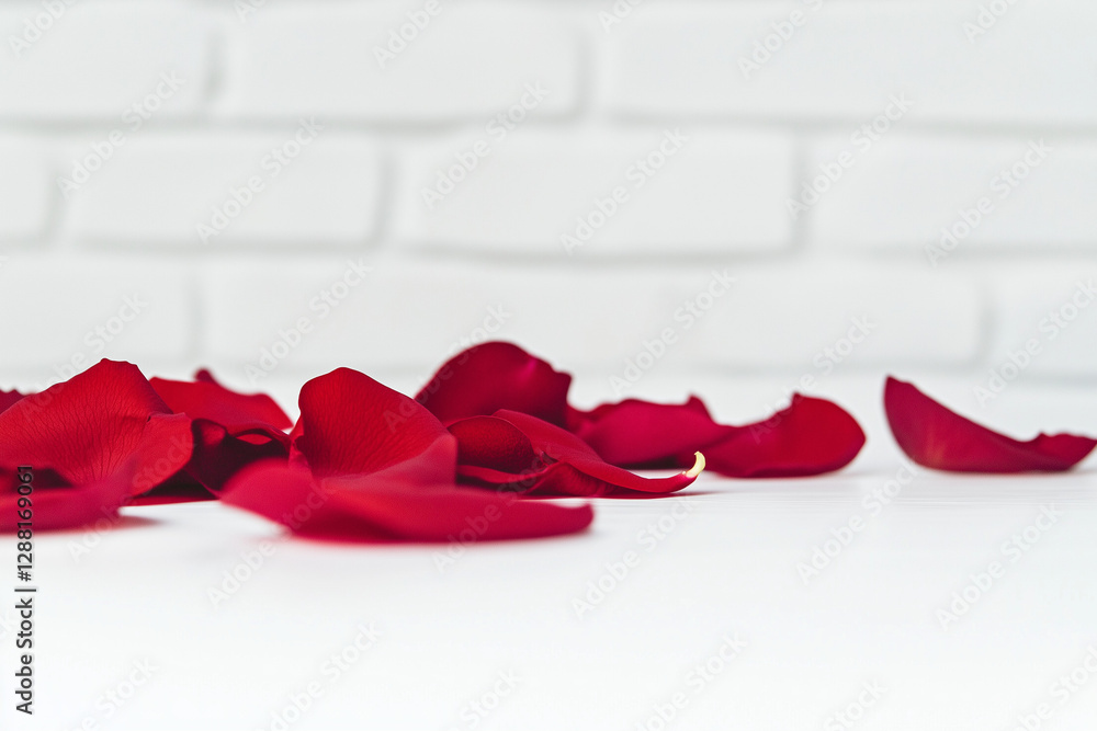 Fototapeta premium red rose and petals