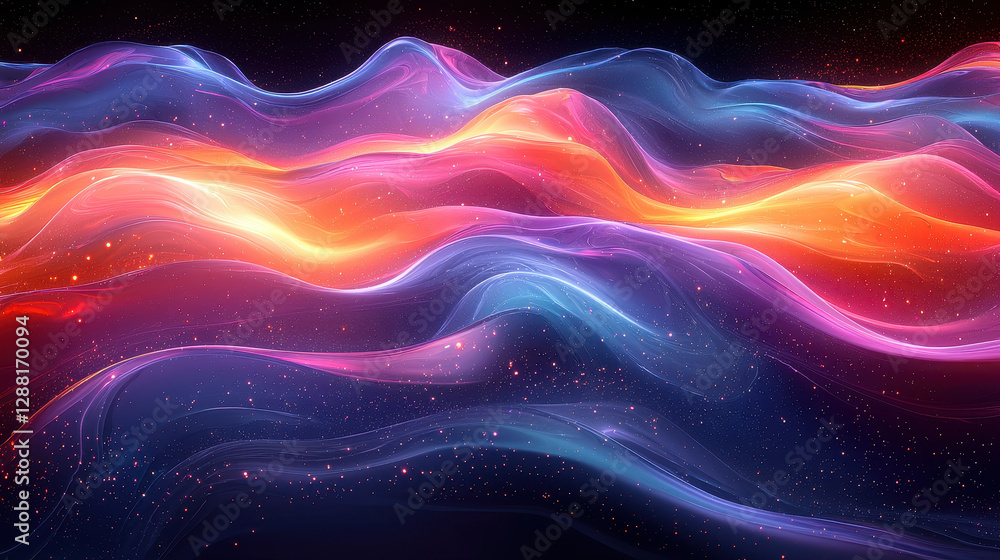 Celestial Waves of Color: An abstract representation of undulating waves of vibrant hues. This image of cosmic energy, rich with colors ranging from electric blues to fiery oranges. Celestial Waves of Color: An abstract representation of undulating waves of vibrant hues. This image of cosmic energy, rich with colors ranging from electric blues to fiery oranges.