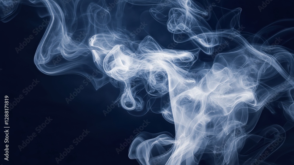 Obraz premium large teal cloud of smoke on a black background