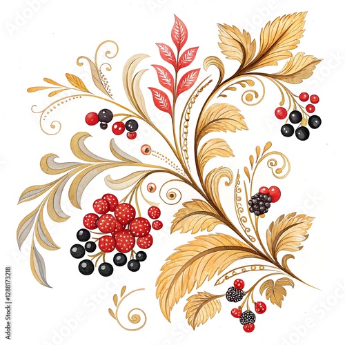 Traditional Russian Folk Art Elements