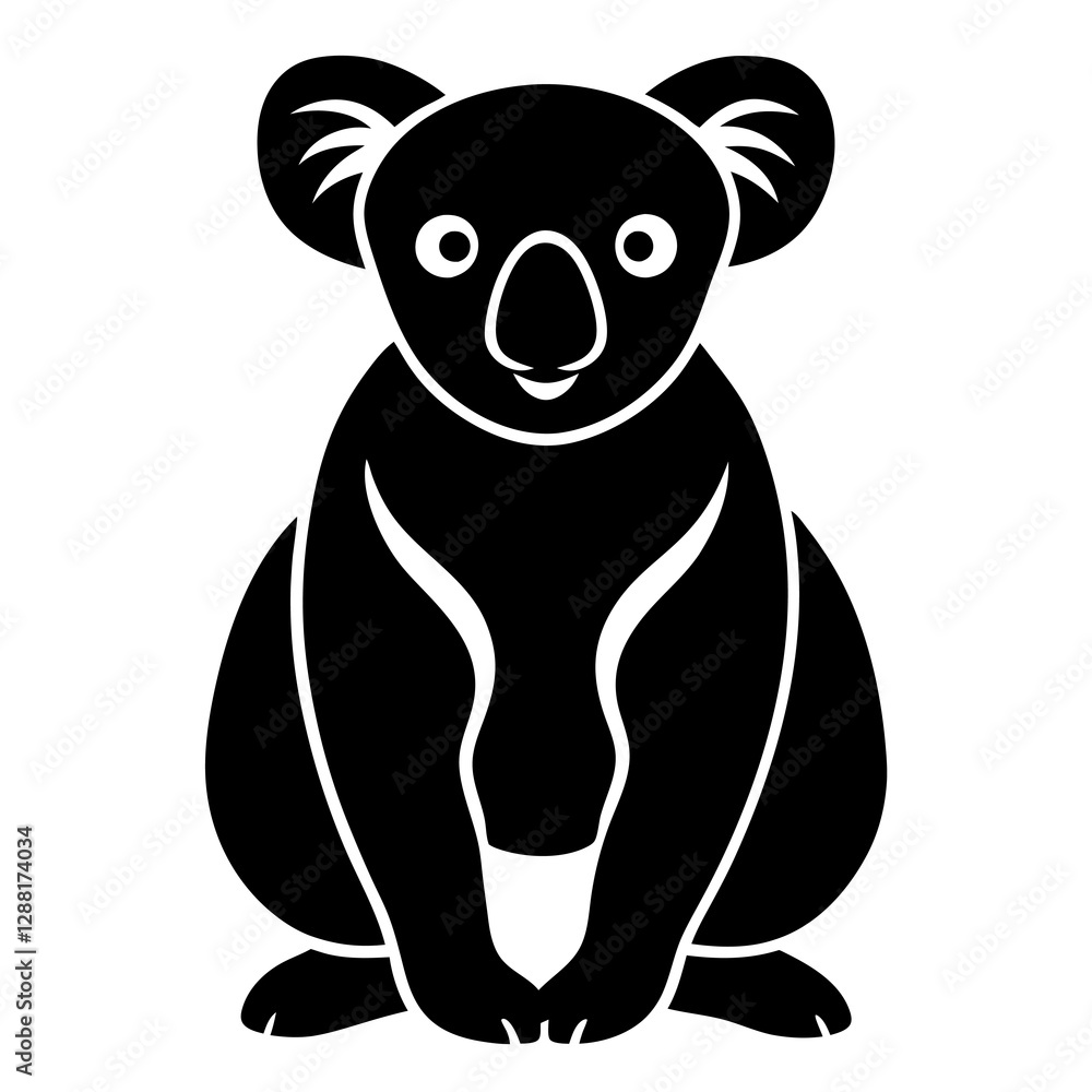 Minimalist Koala Silhouette Vector Clean & Bold Design. Minimalist Koala Silhouette Vector Clean & Bold Design.