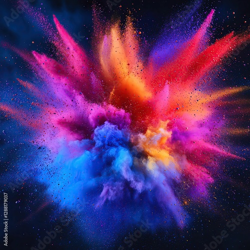Holi Festival Vibrant color explosion with dynamic hues.