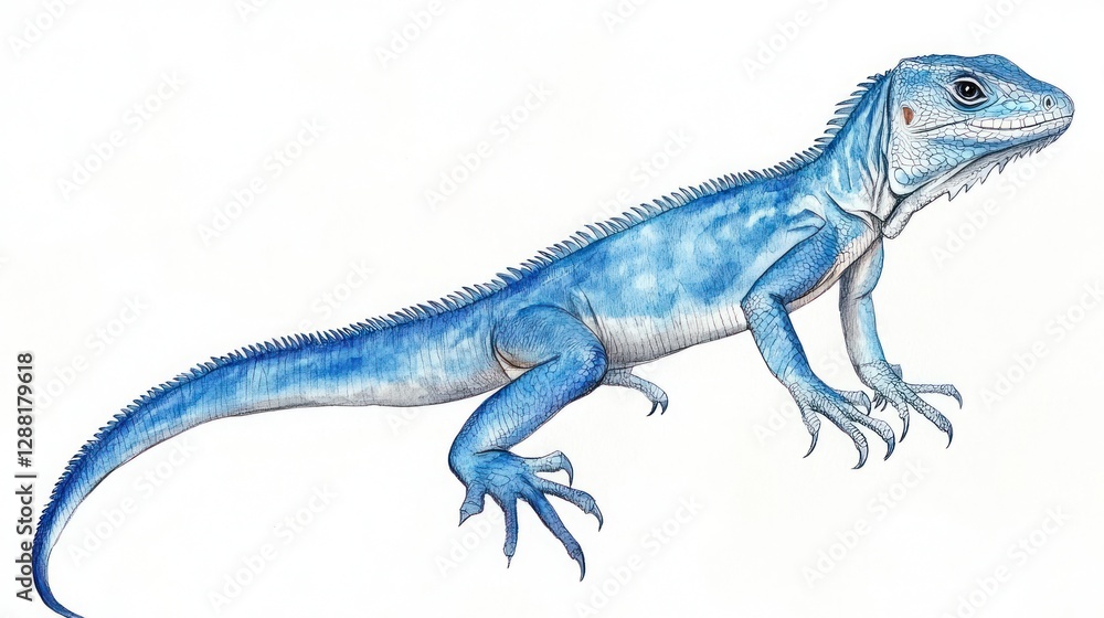 Obraz premium Stunning Blue Lizard Illustration
