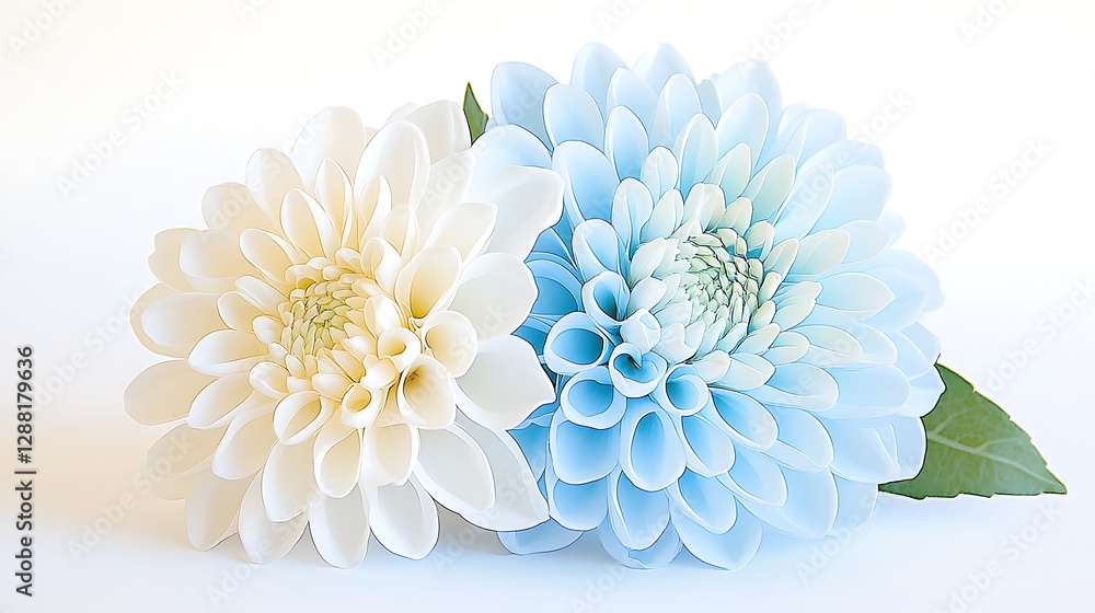 Fototapeta premium Elegant blue and white flower arrangement studio photography bright close-up floral beauty