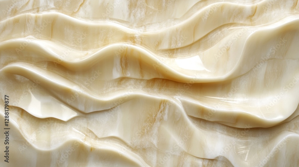 Obraz premium Beige Plastic Surface with Wavy Elegance