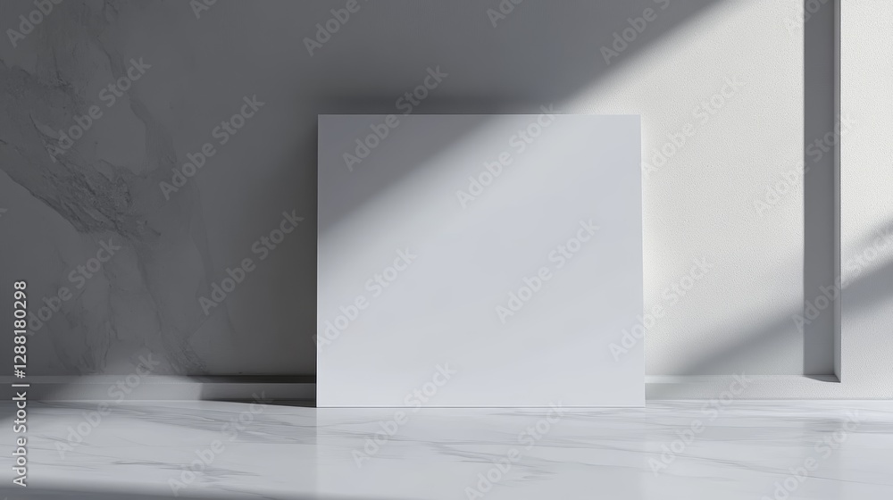 Fototapeta premium Minimalist Branding Display Mockup with Soft Shadows and Marble Background 