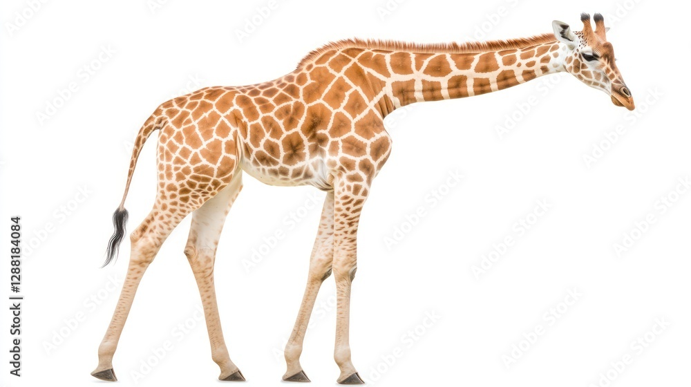 Fototapeta premium Majestic Giraffe in Profile: A Stunning Display of African Wildlife