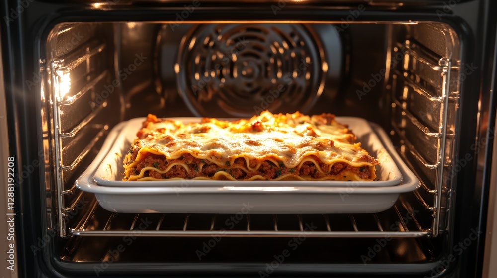 Home Cook's Delight: Personal-Sized Lasagna Sliding into the Oven's Warm Embrace Home Cook's Delight: Personal-Sized Lasagna Sliding into the Oven's Warm Embrace