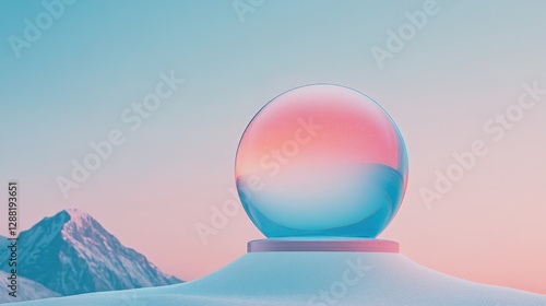 Soft pastel hues blend in serene landscape, highlighting reflect