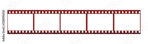 Blank Film Strip on White Background Representing Photography and Film Concepts isolated transparent png background