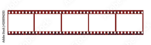 Blank Film Strip on White Background Representing Photography and Film Concepts isolated transparent png background