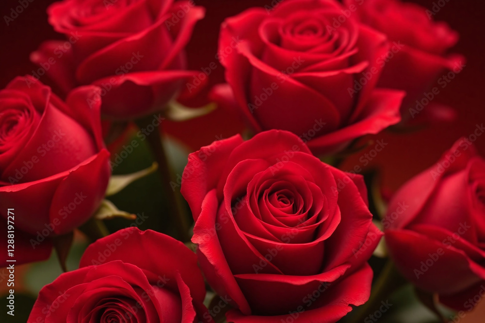 Fototapeta premium bunch of red roses on a white background