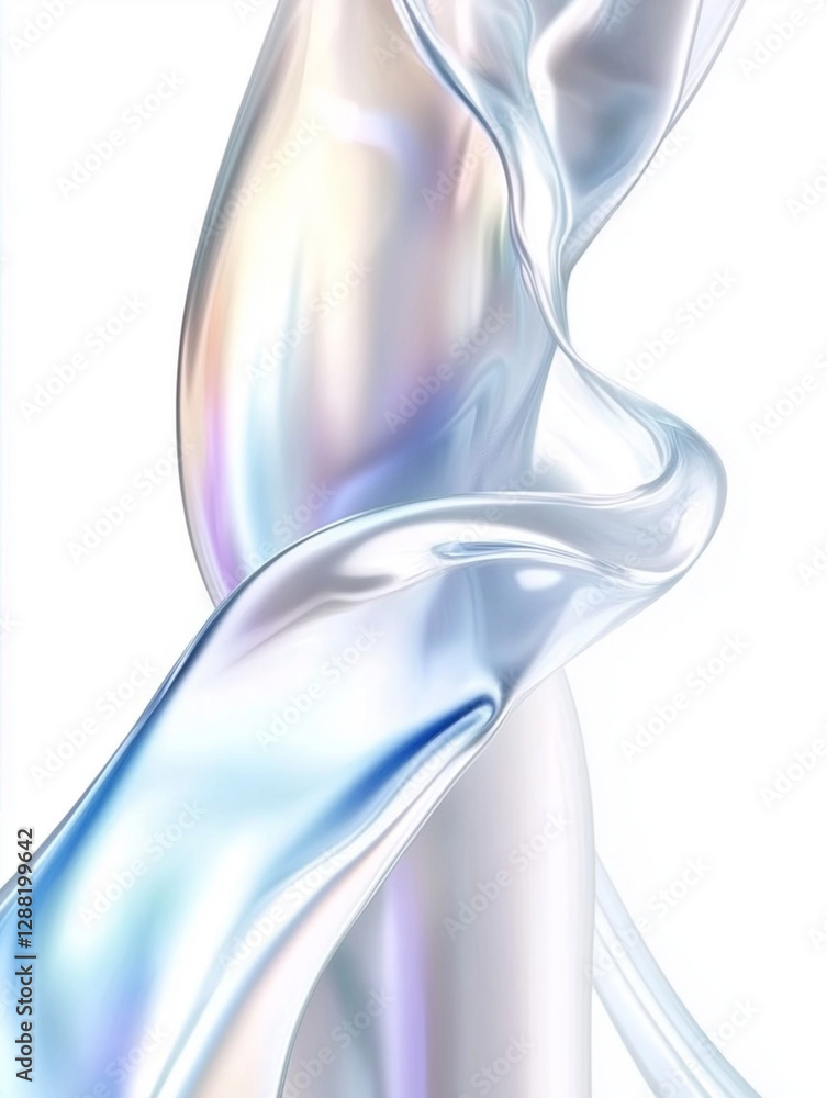 Obraz premium Holographic fluid background, soft iridescent gradient with reflective metallic shine