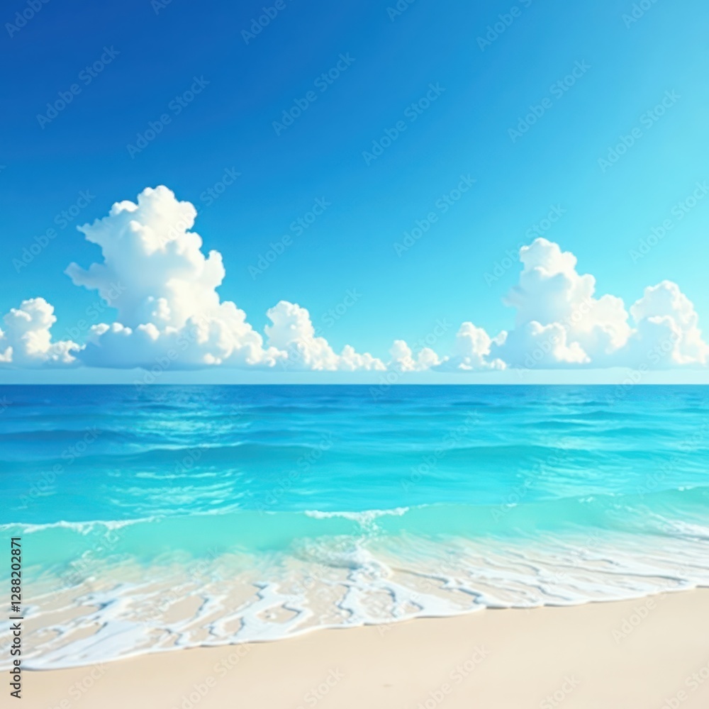 Fototapeta premium Azure sky with wispy clouds drifting lazily across the horizon, blue, scenery