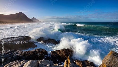 Waves Breaking, Atlantic Coast, Hondeklipbaai, Cape Province, South Africa photo