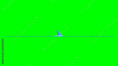 animated loading progress bar of a shark in green screen background