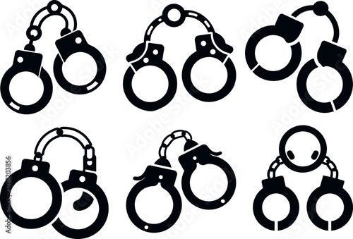 handcuffed icon  set vector illustration