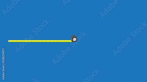 animation loading progress bar a tape measure in blue scri background